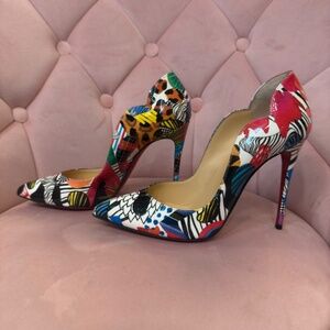 Christian Louboutin Red Bottoms Hot Chick Patent Leather Colorful Limited  36